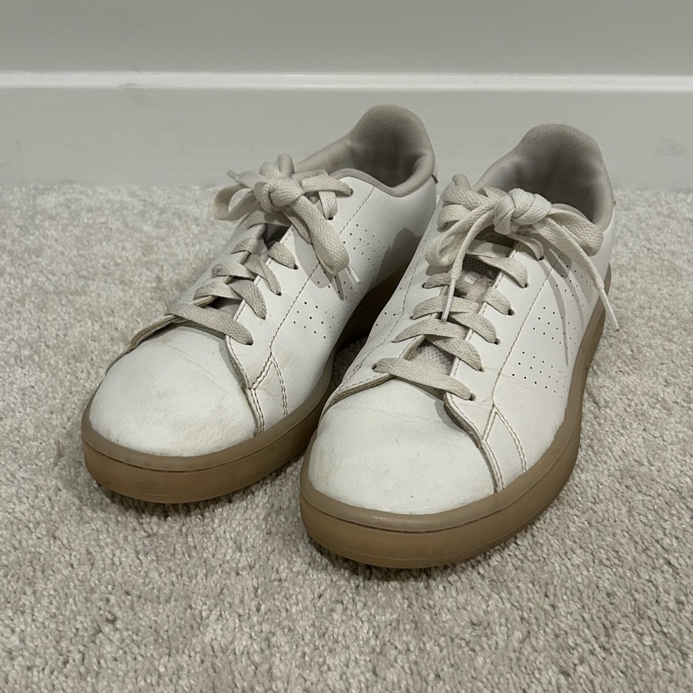 adidas White and Tan Sneakers